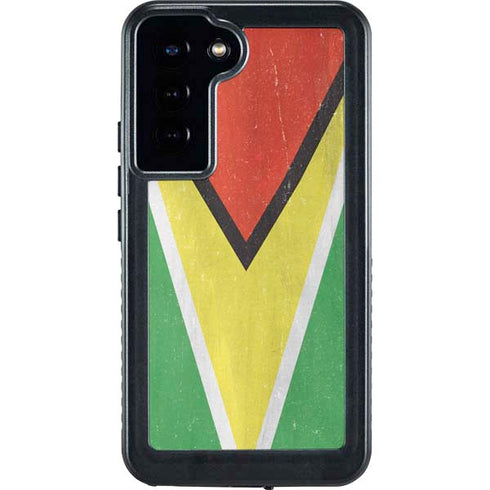Guyana Flag Distressed Galaxy S23 Plus Waterproof Case